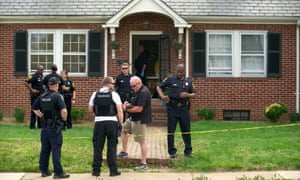 Police investigate the scene of a homicide in Fredericksburg, Virginia, in April 2015.