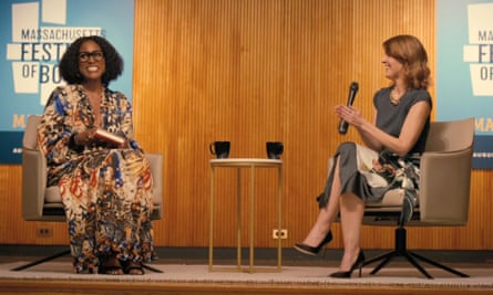 Issa Rae, left, and Nicole Kempskie in American Fiction.