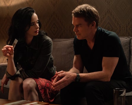 Krysten Ritter as Mia and Michael C. Hall as Dexter Morgan in Dexter: Resurrection.