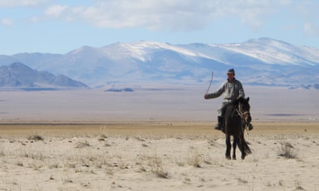 A Mongolian herder on the steppe of Hovd province.