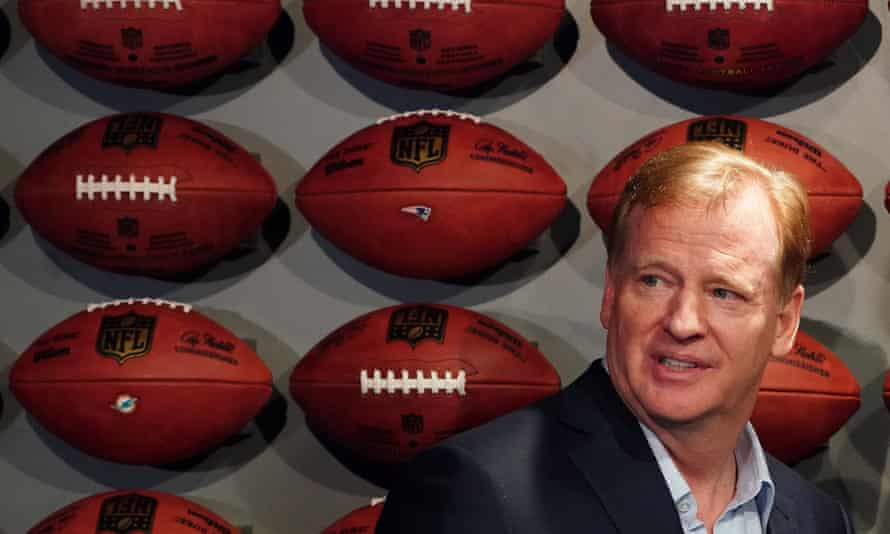 NFL commissioner Roger Goodell. Bailey Davis said: ‘It just shows you that the NFL are putting us out there to make money. This is on the NFL and how they treat their women.’