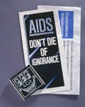 Pamphlet and condom box produced to raise Aids awareness in 1980s