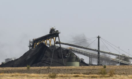 Coal is stacked at a Whitehaven Coal mine outside Narrabri, Australia