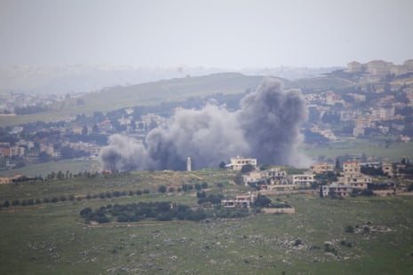 Smoke rises from the site of an Israeli airstrike that targeted the Lebanese village of Kfar Tibnit on 4 May 2026.