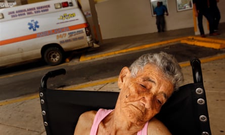 Bernadina Ortiz, age 89, is released from the hospital in San Juan after a three day stay. Her family member says, ‘Tell Trump we need more money to help with repairs.’