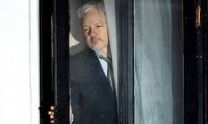 Julian Assange in the Ecuadorian embassy in London.