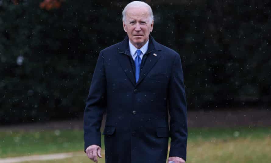 US president Joe Biden on the White House lawn.