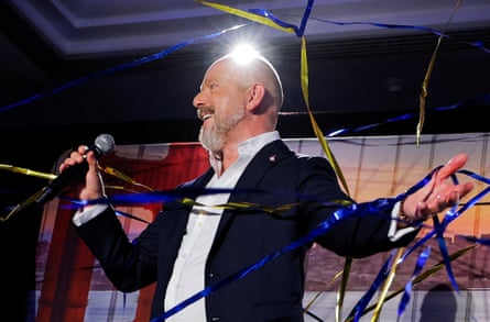 California Republican gubernatorial candidate Steve Hilton at his campaign watch party in Huntington Beach, California.