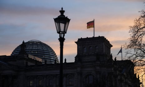 View of the Reichstag building, the seat of the Bundestag, lower house of the German federal parliament, after the 2025 general election.