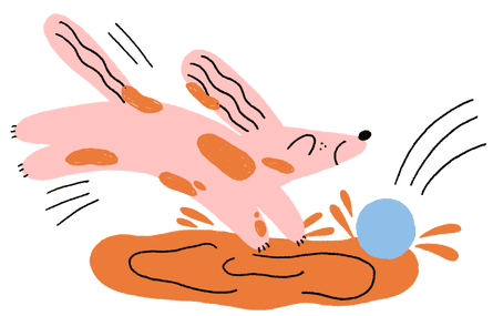 dog jumping illustration