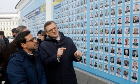 Ukrainian foreign affairs minister Dmytro Kuleba and his French counterpart Stephane Sejourne in Kyiv.