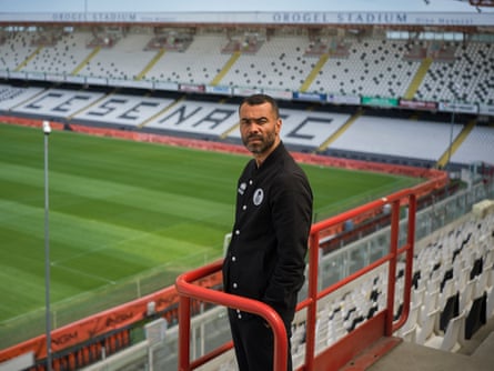 Ashley Cole in the stands at Cesena's stadium