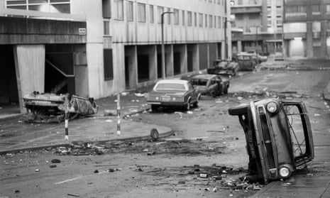 A street in Tottenham after the 1985 riot.