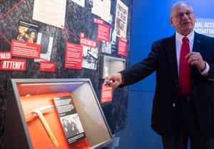 Collector H Keith Melton with the ice axe used to kill the Russian revolutionary Leon Trotsky
