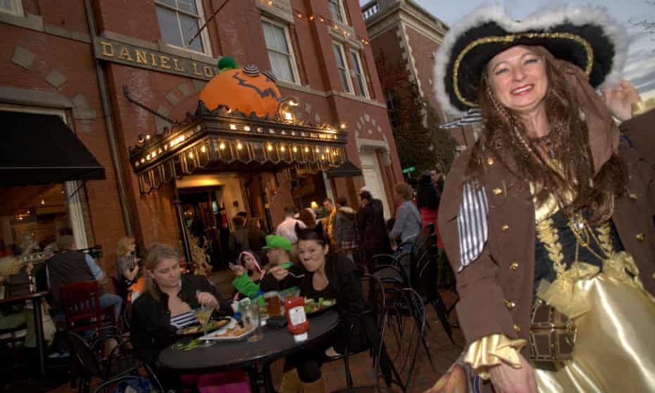Halloween party on the streets of Salem.