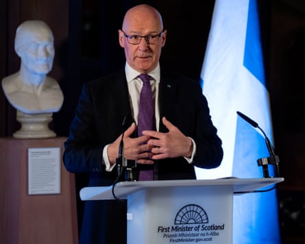 First Minister John Swinney speaks at the National Galleries of Scotland, in Edinburgh