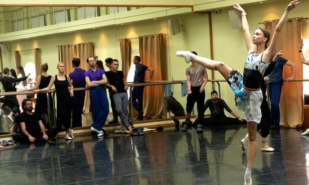 Dancers rehearse for a performance of Orpheus and Eurydice at the Opera House in Odesa.
