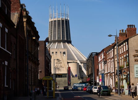 a cathedral at the end of a street