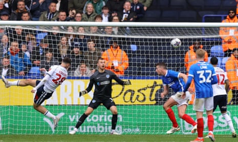 Aaron Collins equalises for Bolton against Portsmouth in League One
