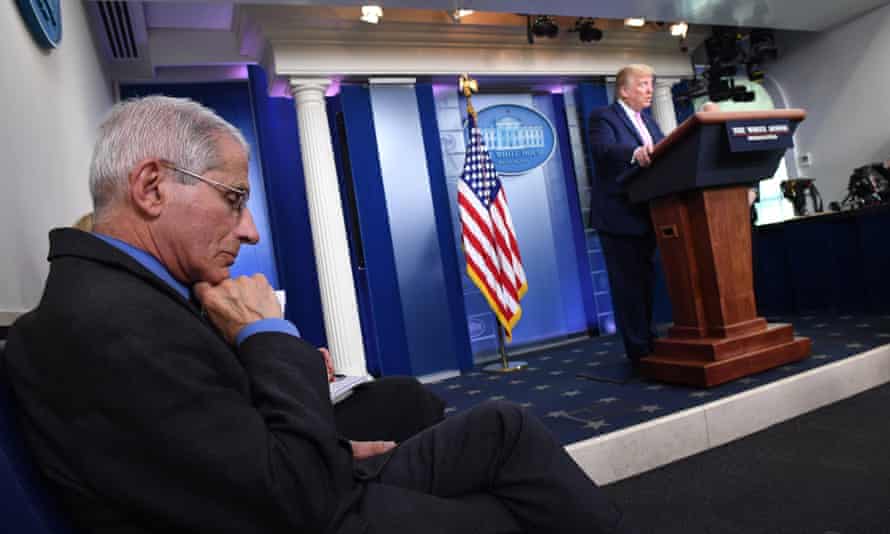 Trump coronavirus task force press briefing at the White House on 10 April.