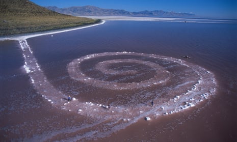 Full circle … Robert Smithson’s Spiral Jetty (1970) at Great Salt Lake in Utah.