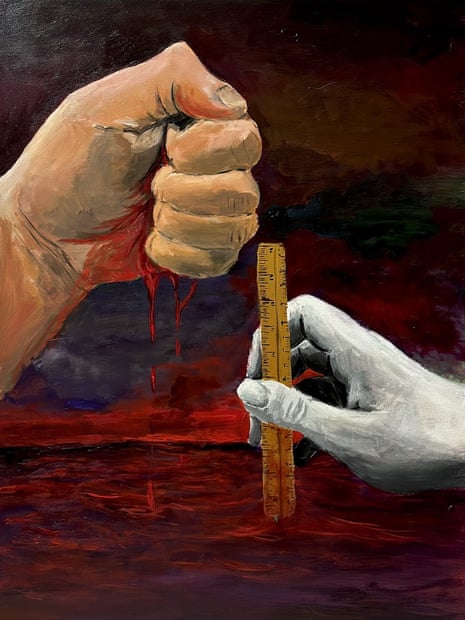 a painting of two hands