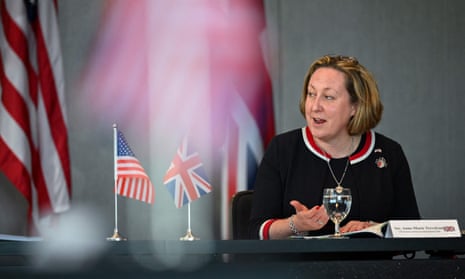 Britain’s international trade minister, Anne-Marie Trevelyan, at talks in the US.