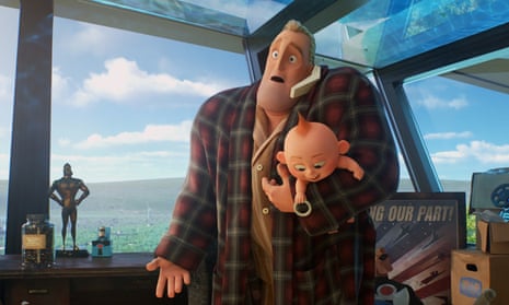 Stay-at-home dad Bob with the show-stealing Jack-Jack in Incredibles 2. 