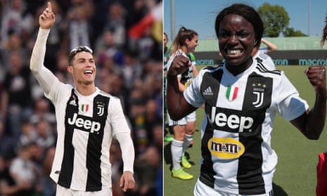 Cristiano Ronaldo and Eni Aluko celebrate after their teams both won their respective league titles.
