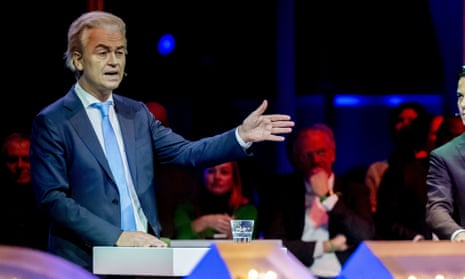 PVV leader Geert Wilders in a televised debate