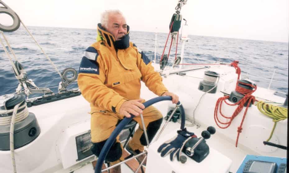 Tony Bullimore at the helm of Team Legato during The Race in 2001.