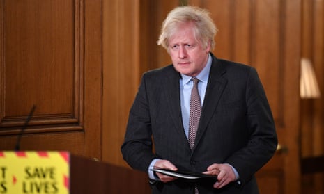Boris Johnson arrives for the Downing Street press briefing on Tuesday.