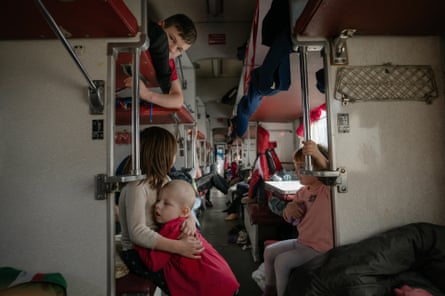 A carriage reserved for children with special needs in the evacuation train from Kryvyi Rih to Chop.