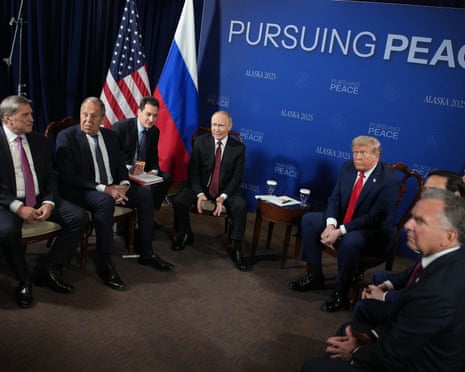 Trump And Russian president Putin hold a meeting at Joint Base Elmendorf-Richardson in Anchorage, Alaska.