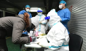 Nucleic acid testing in Shijiazhuang, Hebei, China. 6 Jan 2021