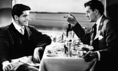 Farley Granger  (left) and Robert Walker in the 1951 film version of Strangers on a Train.