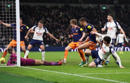 Malick Thiaw of Newcastle scores in first half injury time