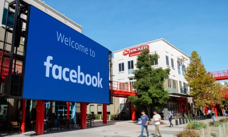 Facebook’s corporate headquarters campus in Menlo Park, California.