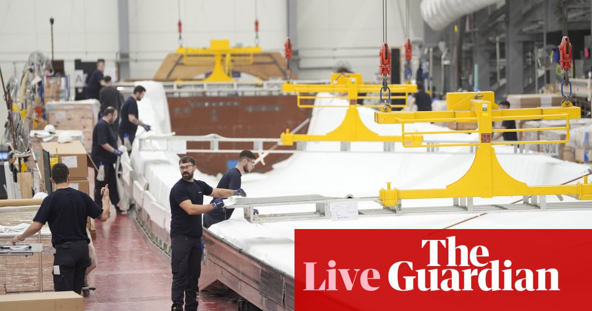 UK private sector shrinks as export orders slump; state borrowing nearly £15bn above official forecast – business live