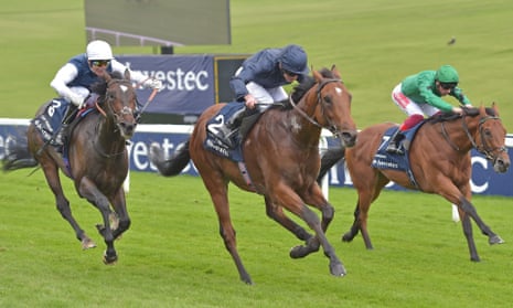 Cap Francais, left, finished strongly but just too late in a Derby trial at Epsom last month.