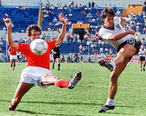 Gary Lineker and Polish defender Stefan Majewski during the World Cup in 1986.