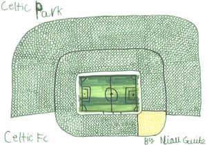 Celtic Park / Celtic FC stadium drawing by Niall Guite.