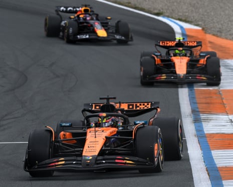 Piastri, Norris and Verstappen at Zandvoort.