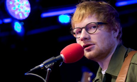 Ed Sheeran performing