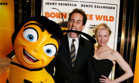 Jerry Seinfeld, Reneé Zellweger and friend at the UK premiere of Bee Movie, 2007.