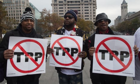 Anti-TPP protesters in Washington