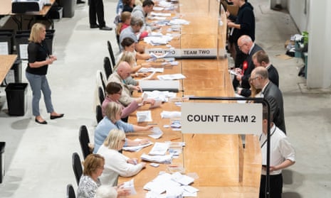 Votes were counted at Selby Leisure Center in Selby, North Yorkshire, in the Selby and Ainsty by-election, which was called after the resignation of incumbent MP Nigel Adams.