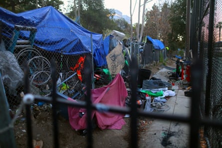 An encampment in San Jose in February 2022.