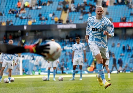 Manchester City's Erling Braut Haaland during the warm up.