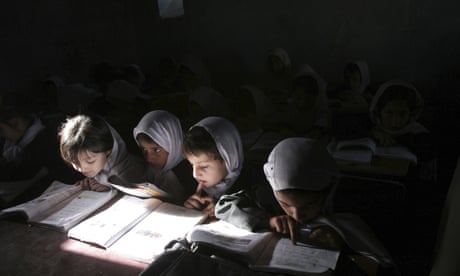 Afghan schoolgirls in Kabul, Afghanistan.
